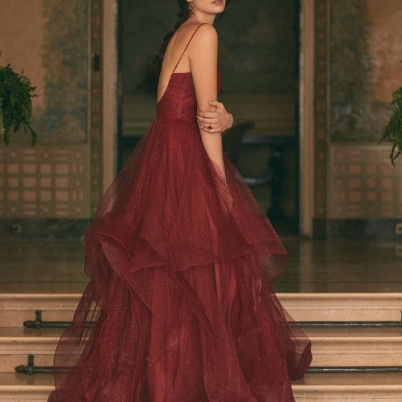 Terani Couture - V-Neck Glitter Ball Gown - Picture 4 of 4